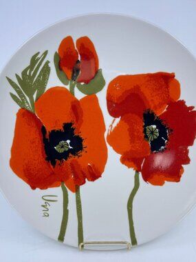 vintage vera for mikasa poppy platter f7101floral design ceramic plate